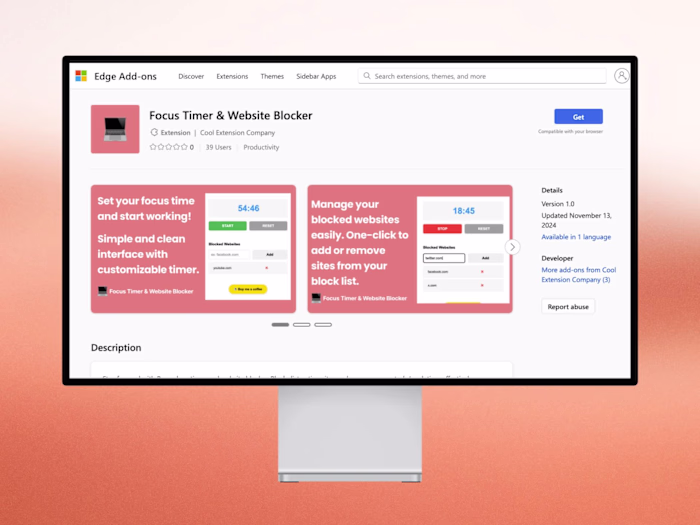 Chrome Extension: Focus Timer & Website Blocker