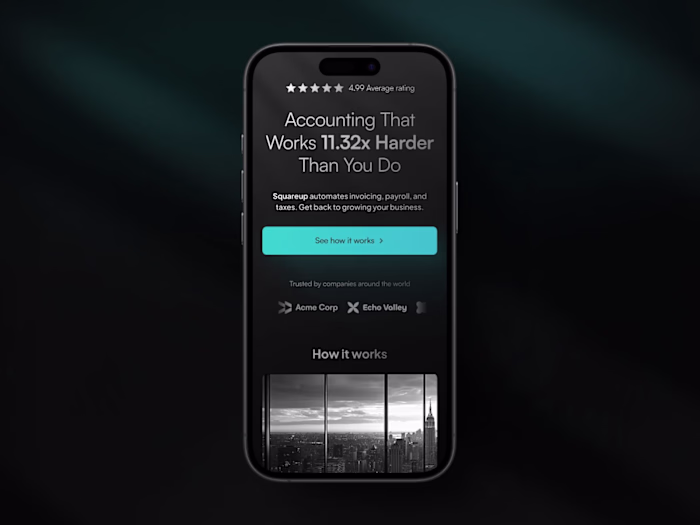 SquareUp mobile View
