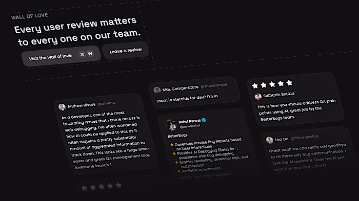 testimonials section