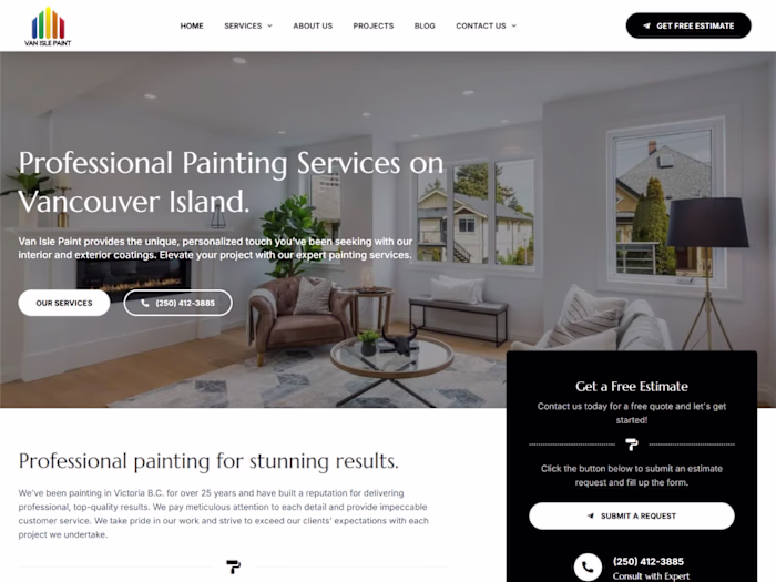 Van Isle Paint | Website Redesign, Custom Theme, Responsiveness
