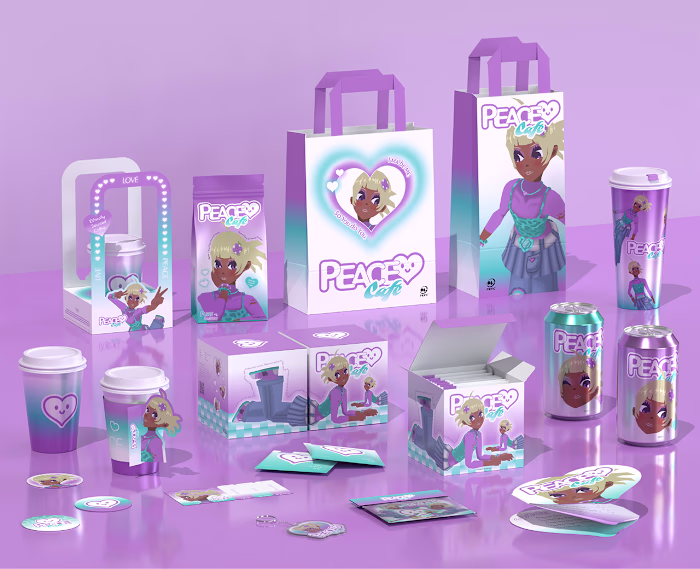 Peace Cafe - Brand Identity & IP Character Design