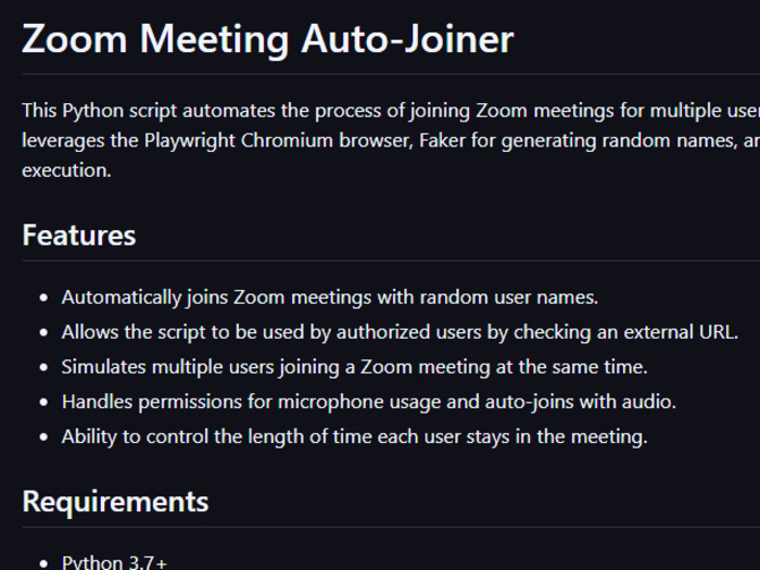 Automates the process of joining Zoom meetings