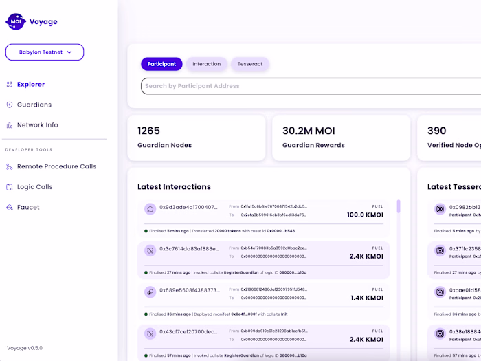 Voyage: Explorer for MOI protocol