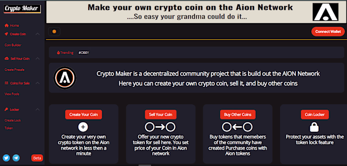 crypto maker in aion network