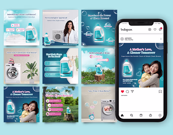 Detergent Social Media Design Ad Post & Video :: Behance