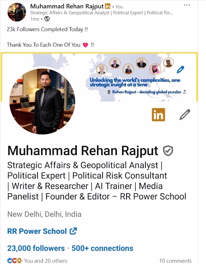 23k Followers on Linkedin