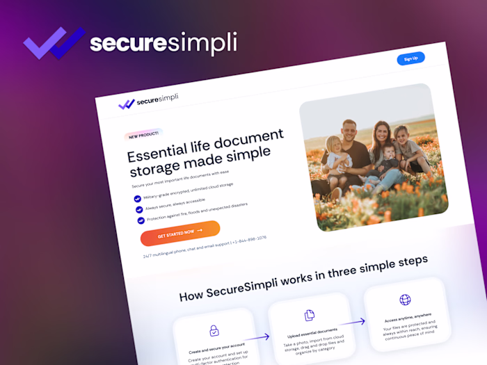 Secure Document Storage Platform Design for SecureSimpli