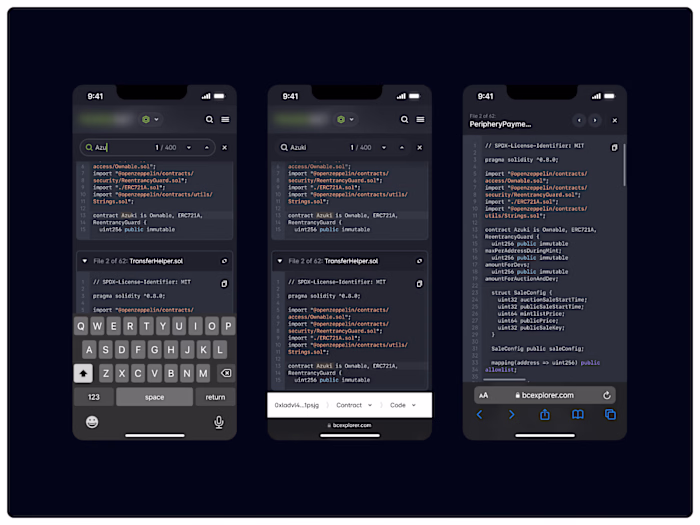Smart Contract for Blockchain Explorer.