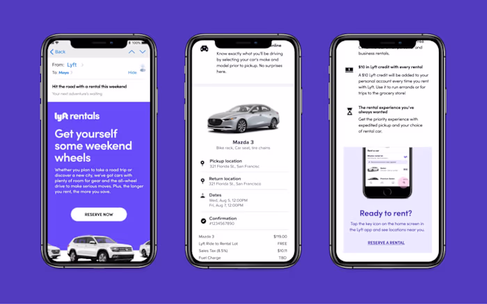 Lyft Rentals - Email and Ad Campaign