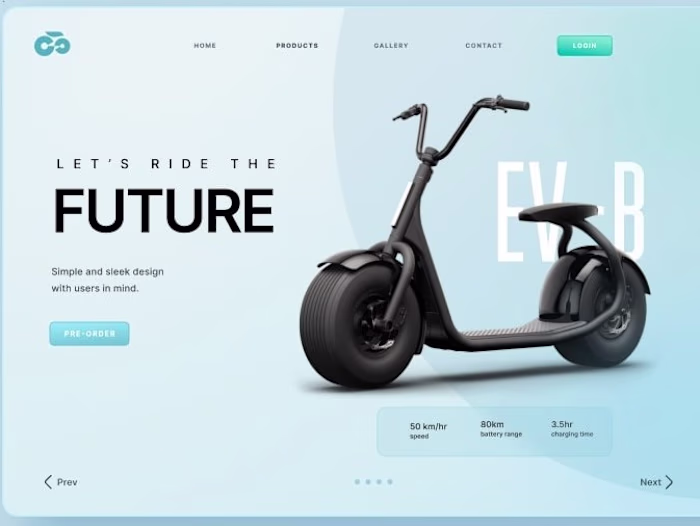 E-bike Web UI Design