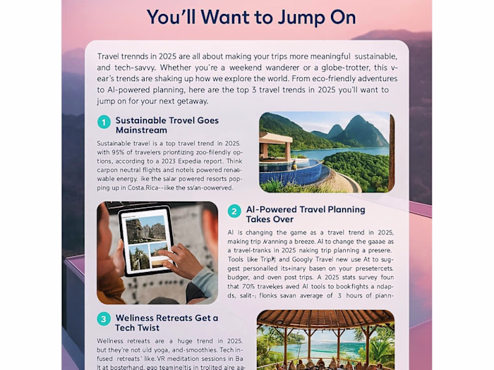 SEO Blog with Visual Design – Travel Trends 2025