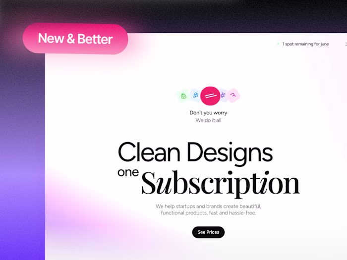 Subscription-Based Design Agency Website Template (Framer)