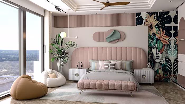 Modern Bedroom In The Shade Of Pink