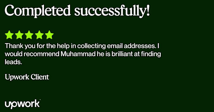 Successful Lead Generation Project on Upwork