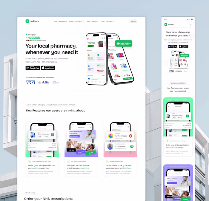 Healthera website redesign