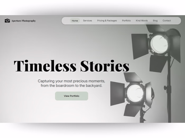 Aperture Photography Wix Studio Template