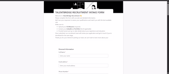 TalentBridge Recruitment Workflow