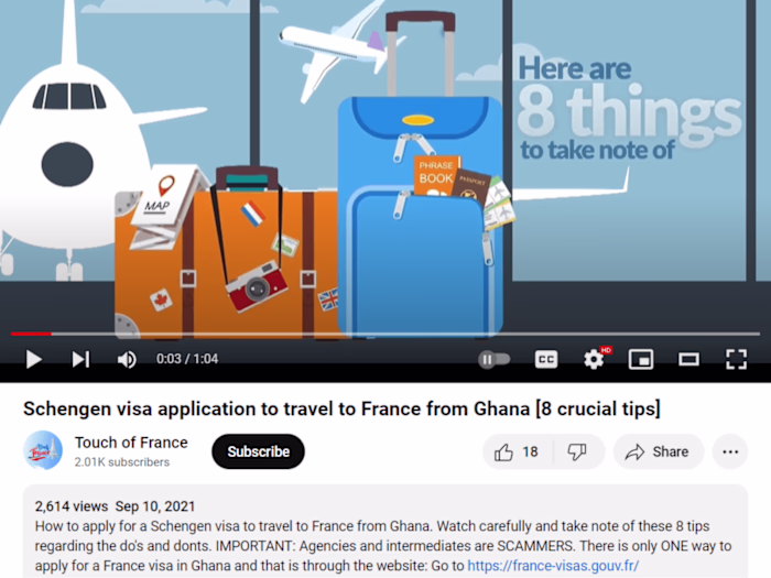 Visa fraud awareness video (Voice Over & Creative Direction)