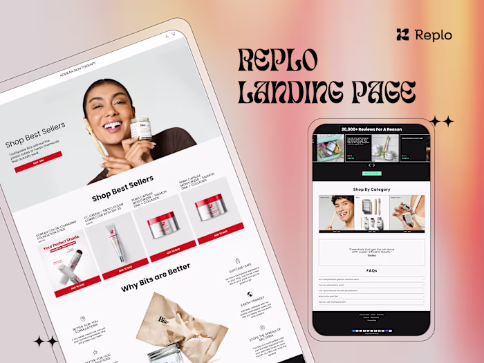 I created this Replo landing page for a foundation cosmetics...