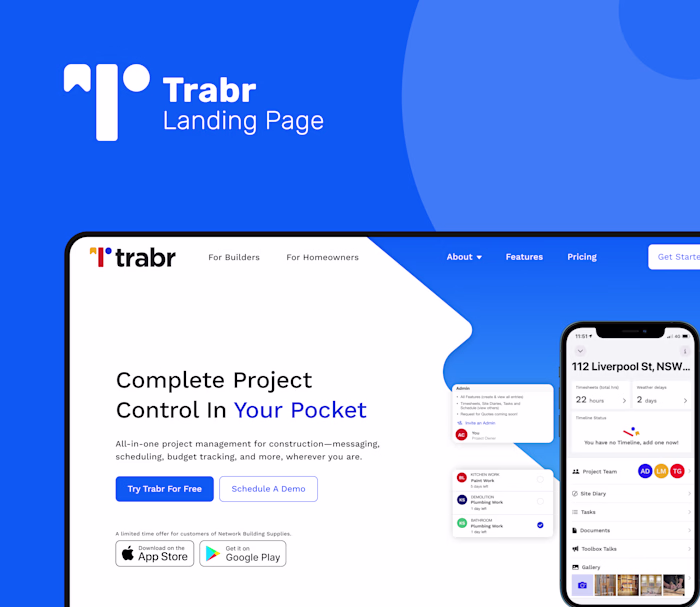 Trabr Landing Page Redesign