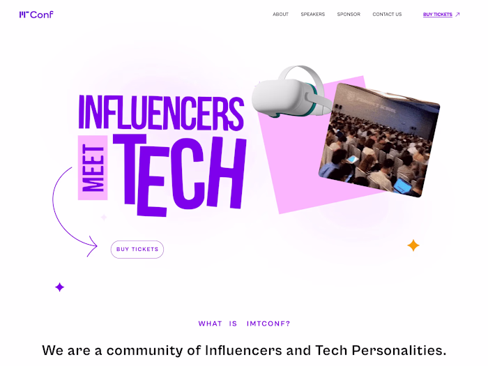 Influencer's Meet Tech Conference Landing Page