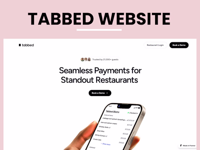 Responsive Restaurant Payment Website