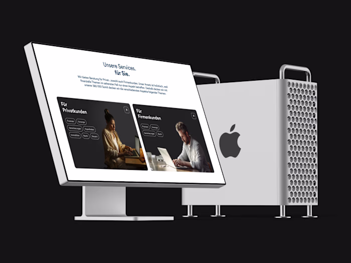 Web concept for Financial Advisory firm