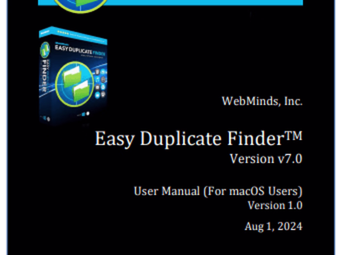 Easy Duplicate Finder(TM) User Manual for macOS Users