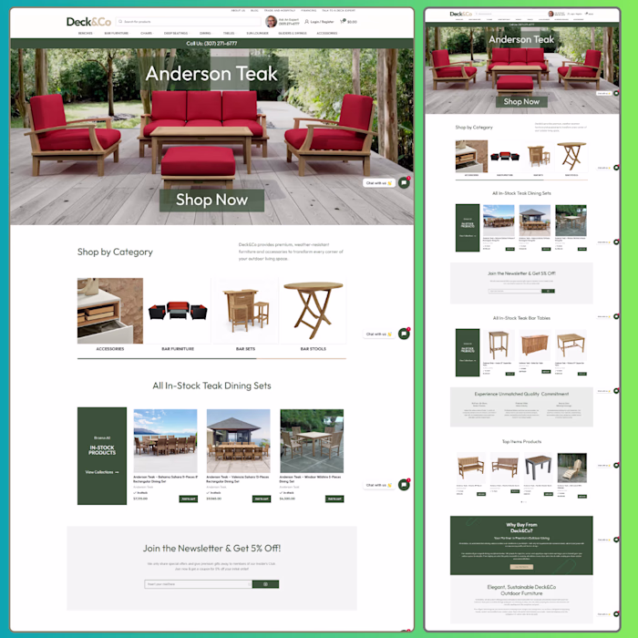 🚀 Just finished a fresh website mockup for Deck & Co. Goal:...
