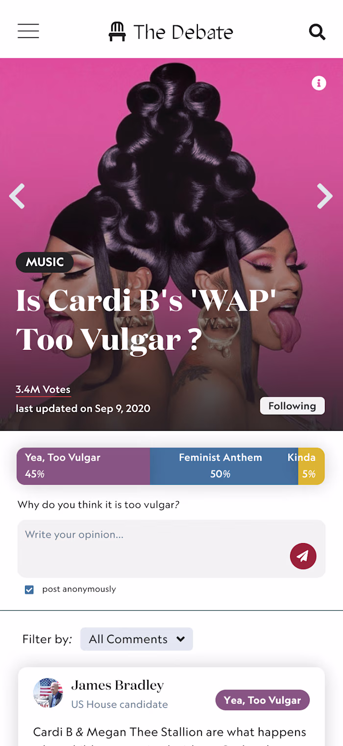 Debate Website Design