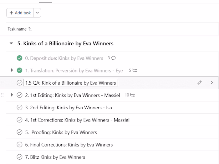Project Mgmt Set-Up on Asana