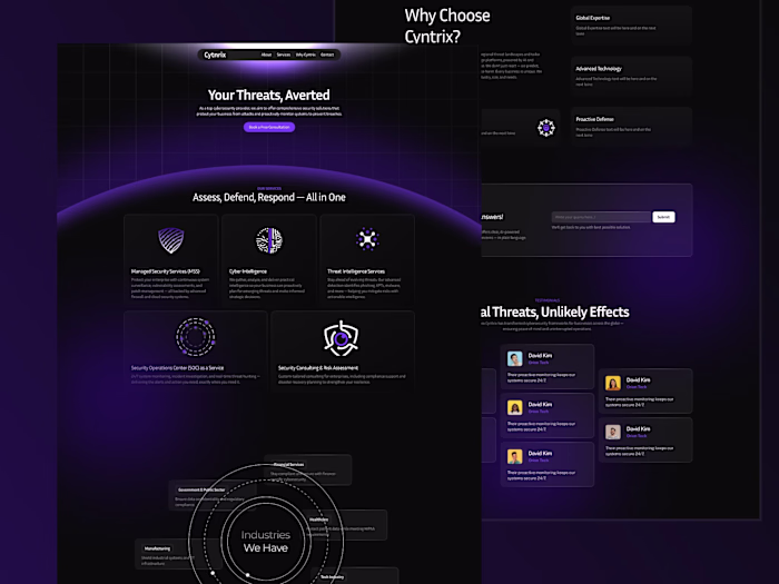 Futuristic Cybersecurity Web Design
