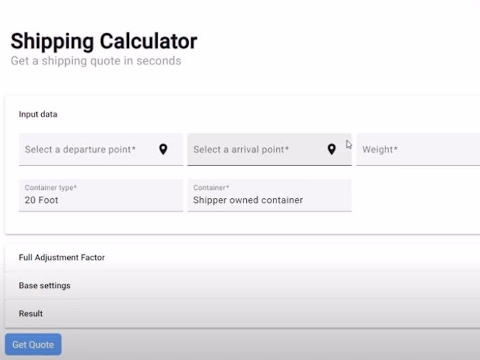 Multimodal Shipping Calculator for Logistics