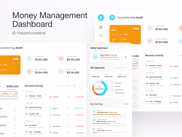UI/UX Money Management Dashboard