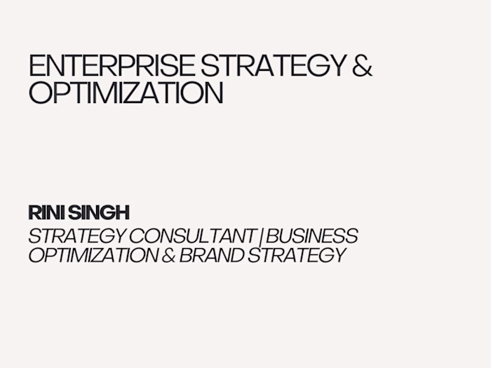 Enterprise Strategy & Optimization