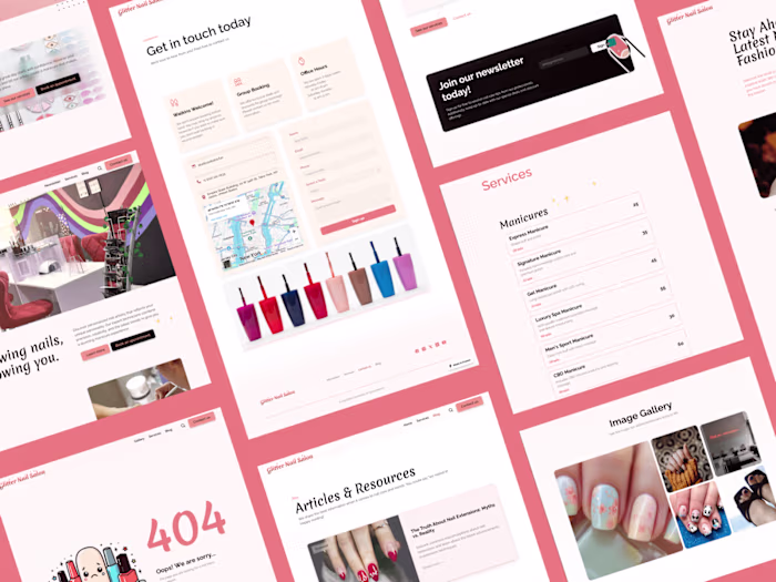Glitter | Nail Salon Framer Website Template