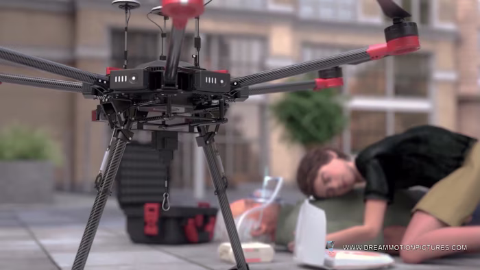 3D Animation of Healthcare Innovation, Ambulance Drone