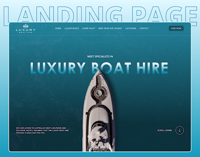 Luxury Boat Hire Website Redesign