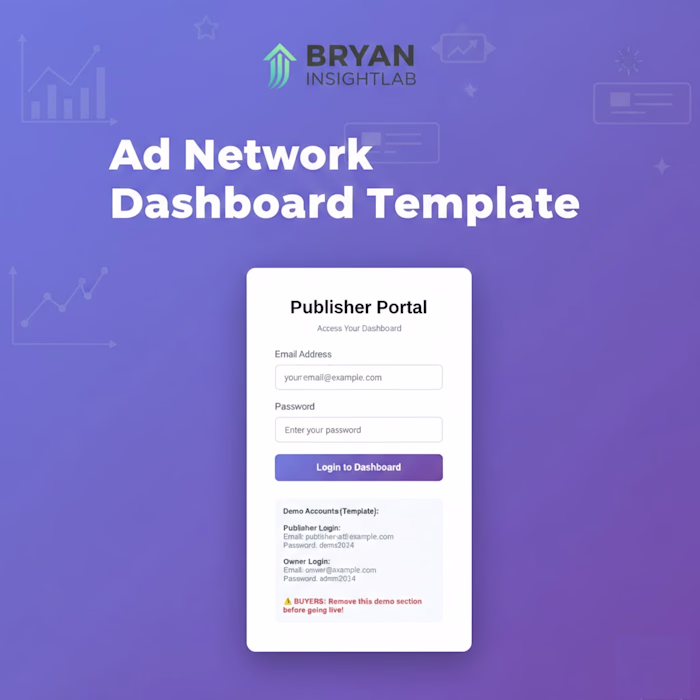 Ad Network Publisher Dashboard
Automated publisher