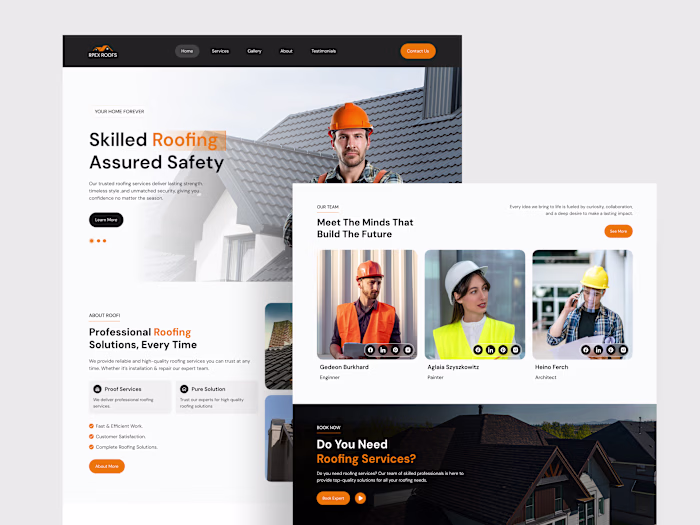 Roofing landing page Website Design