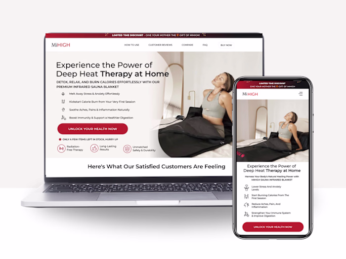 Landing page design(CRO shopify landing page)