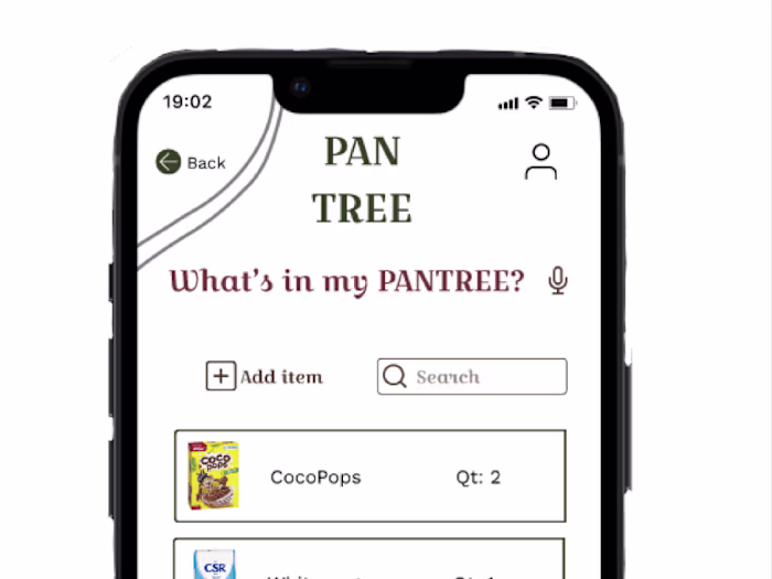 Pantree application (UX Design)