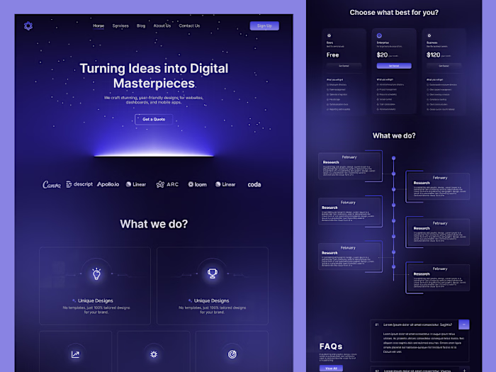 Website Design (dark ui)