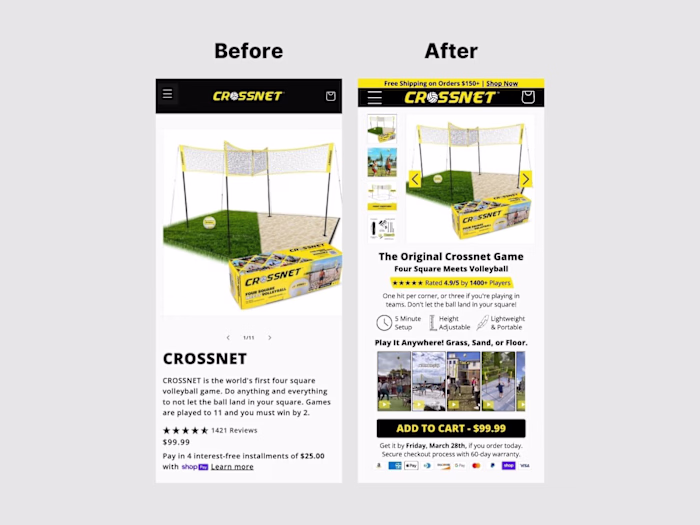 Shopify Product Page for Sporting Goods Store