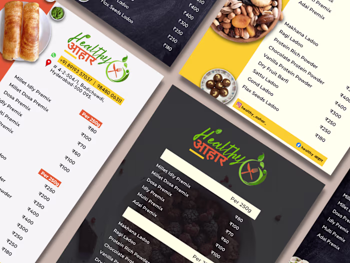 Menu Brochures Designing