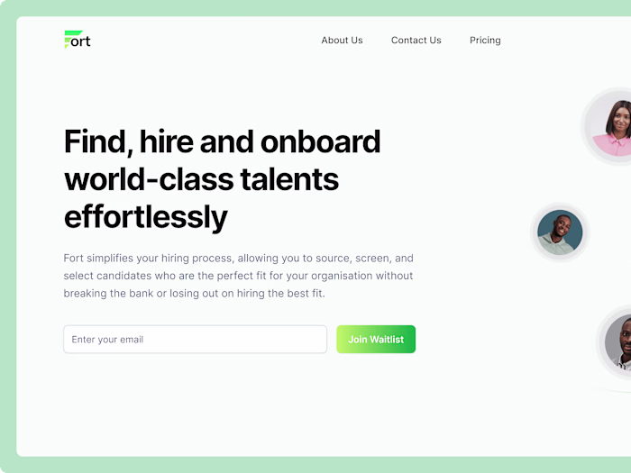 Fort: HRM Landing Page Design