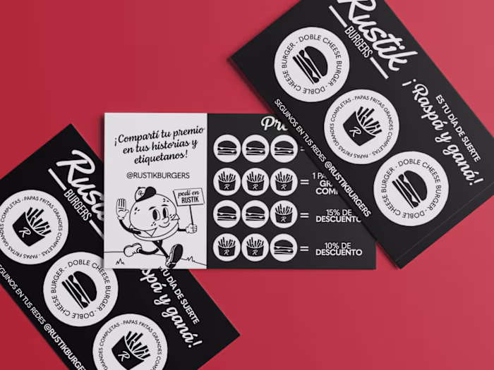 Scratch Off Cards for Rustik Burgers