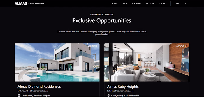 Luxury Real Estate Showcase for Almas Properties