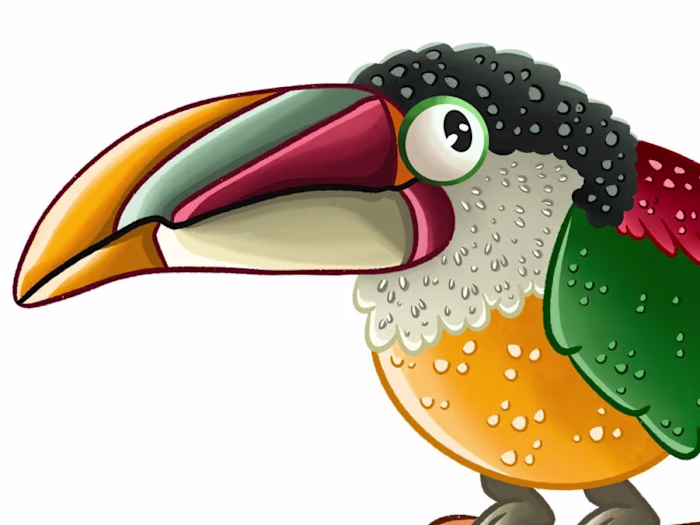 Digital Illustration of exotic birds