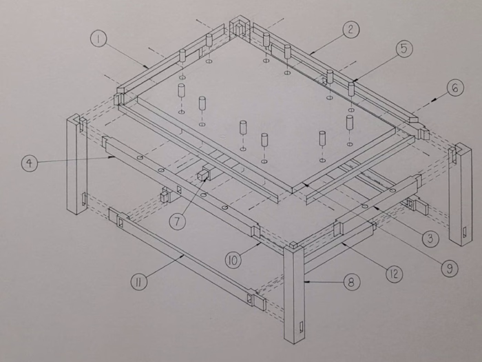 COFFEE TABLE | MANUAL DRAFTING (BY HAND)